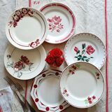 Assiettes plates dépareillées