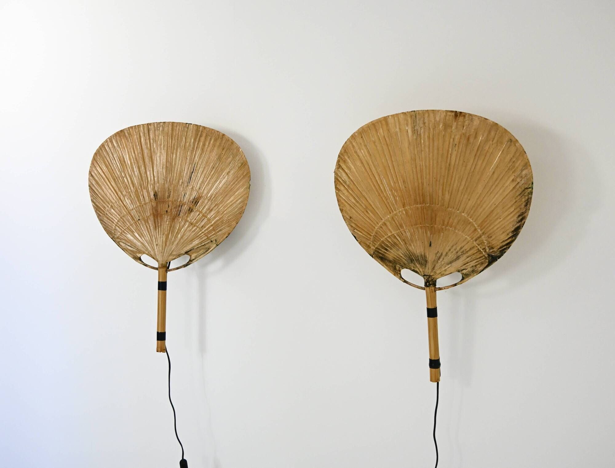 Pair of wall sconces "Uchiwa" by Ingo Maurer for M Design, 1960s