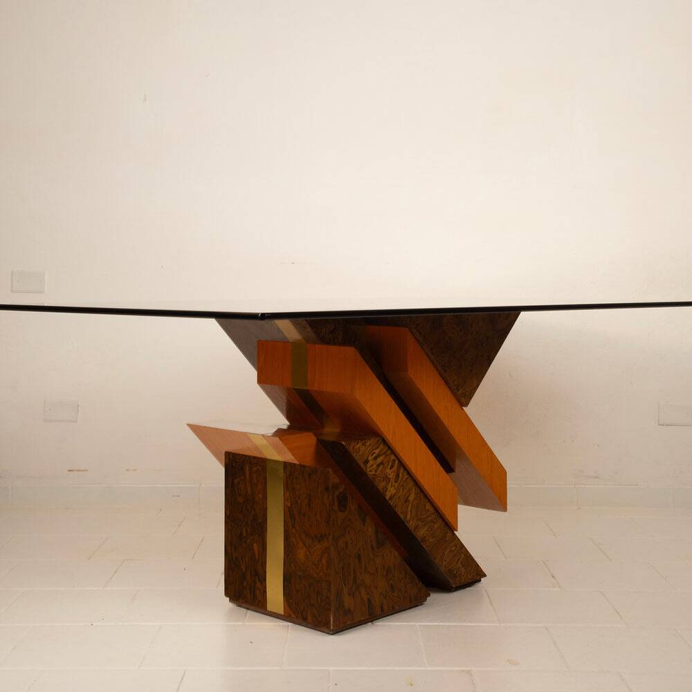 Postmodern sculptural table by Poggioli Italy 1970s