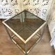 Table Basse / Bout de Canapé Vintage 1970 - Structure Chrome & Plateau Verr