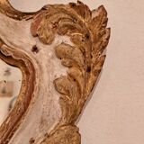18th century Venetian mirror in painted and gilded wood