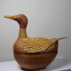 Large bamboo duck box, woven rattan, vintage Shanghai Handicrafts China