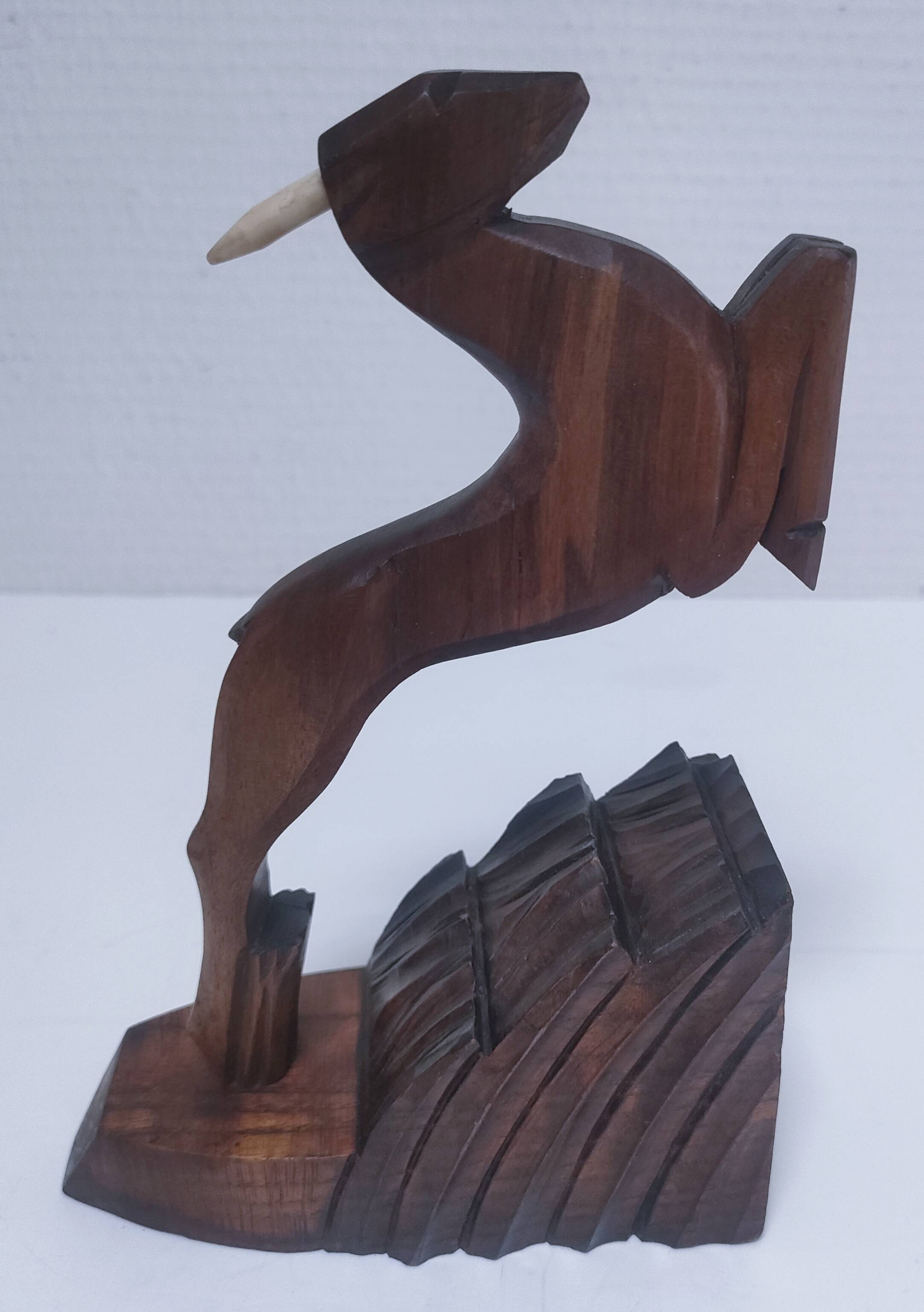 pair of art deco bookends in chamois wood