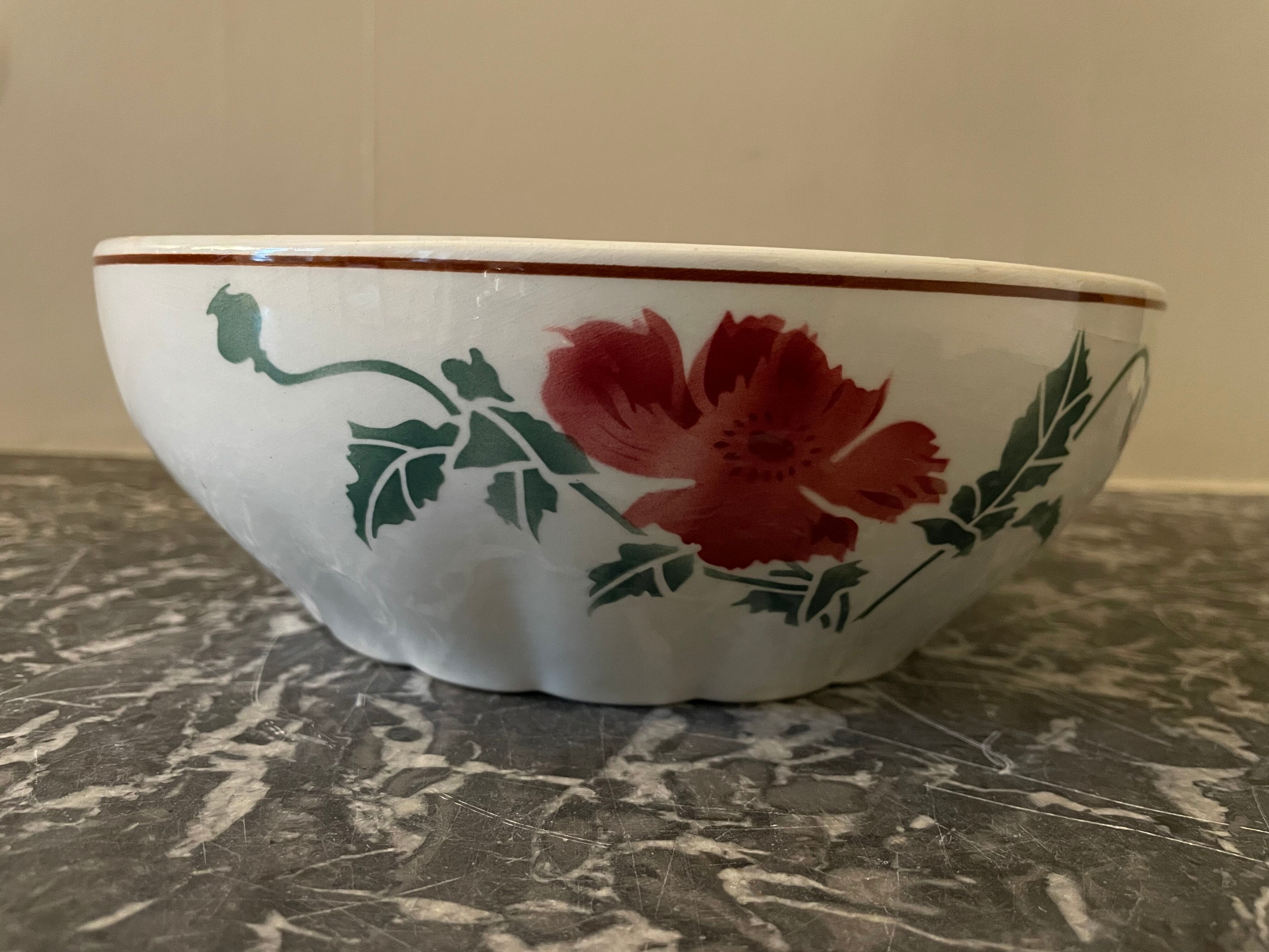 Salad bowl "HBCM, Montereau, France" diam 21 cm