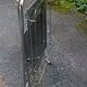 Foldable stainless steel serving trolley with smoked glass tops