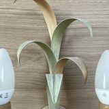 Vintage wrought iron wall sconce in the shape of a flower/leaf