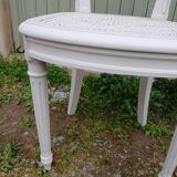 4 old wooden and cane chairs