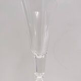 Pair of Vintage Transparent Crystal Flutes attributed to Baccarat
