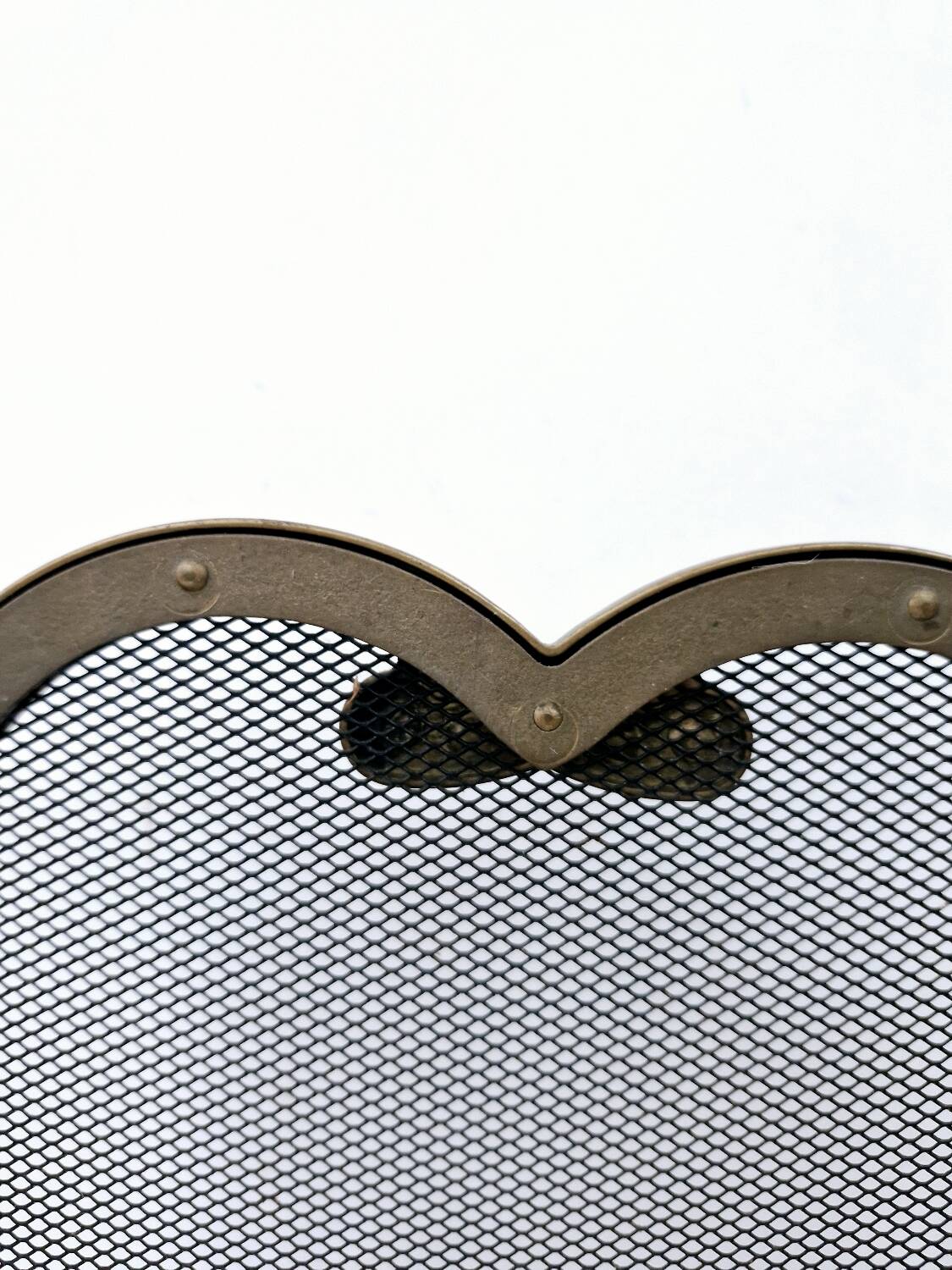 Antique brass fire screen 75x38cm fireplace protection screen