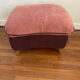 Siège, pouf vintage en velours côtelé rose et violine