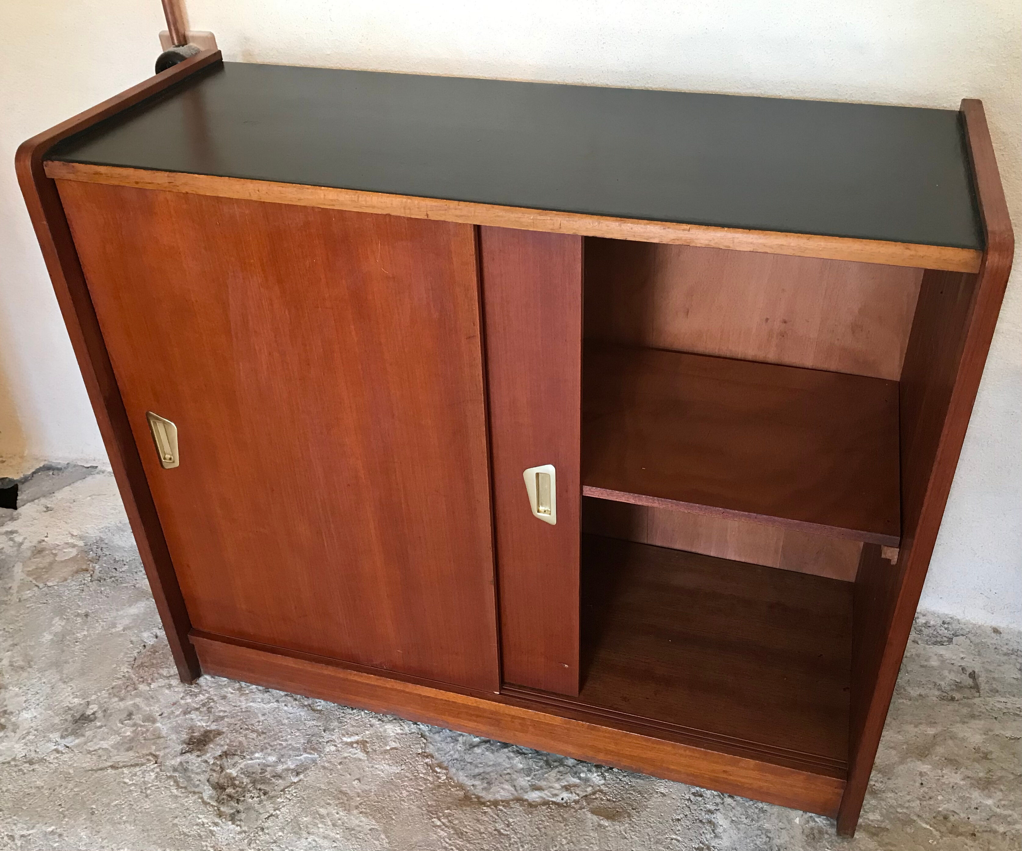 Meuble de rangement  vintage portes coulissantes