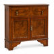 Antique walnut burl commode – 1 drawer and 2 doors