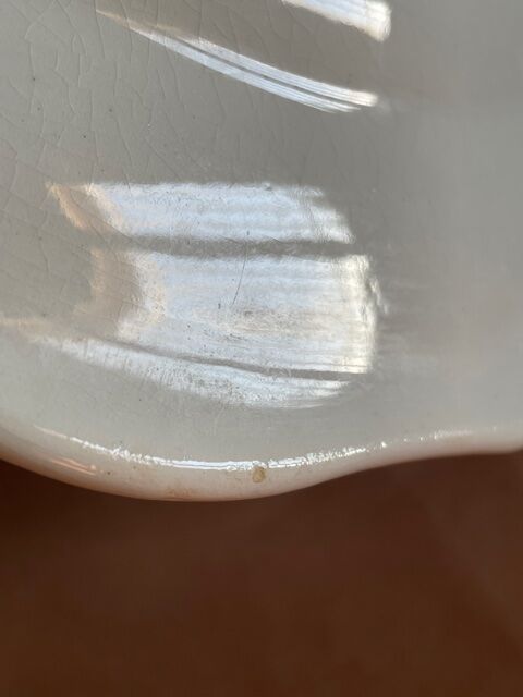 Dish Gien white and blue earthenware