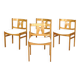 Set of four pine chairs from the 1960s.