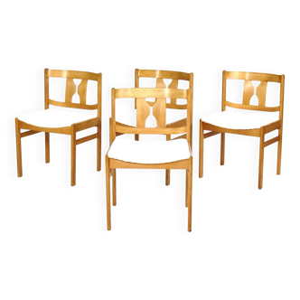 Set of four pine chairs from the 1960s