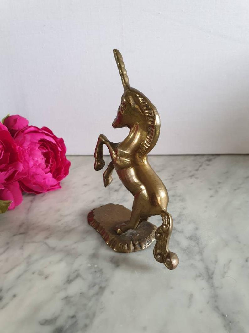 Vintage brass unicorn