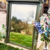 Antique olive green mirror
