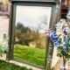 Miroir vert olive ancien