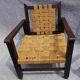 Set of chairs and armchairs from 1940, wood and woven vegetable rope