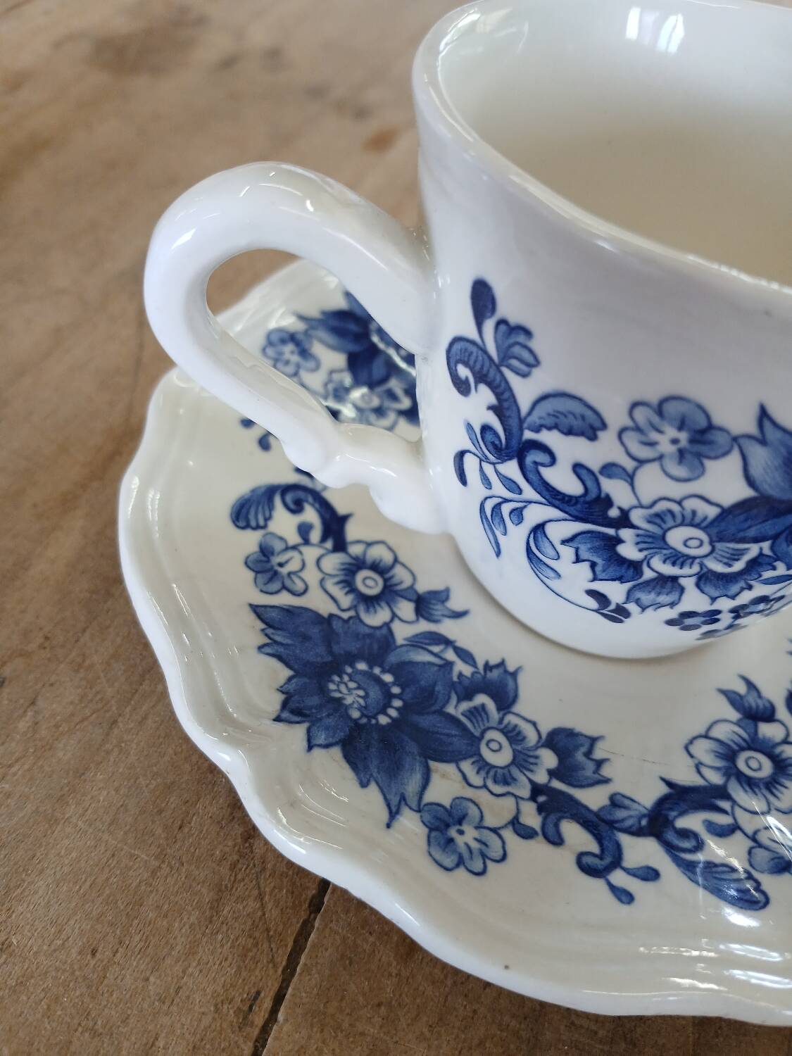 4 antique cups and saucers