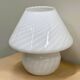 Vintage white swirl glass mushroom lamp – Italian style opaline table lamp. 1970