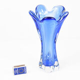 1960s cobalt vase, designed by J. Hospodka, Chribska Sklarna, Czechoslovakia