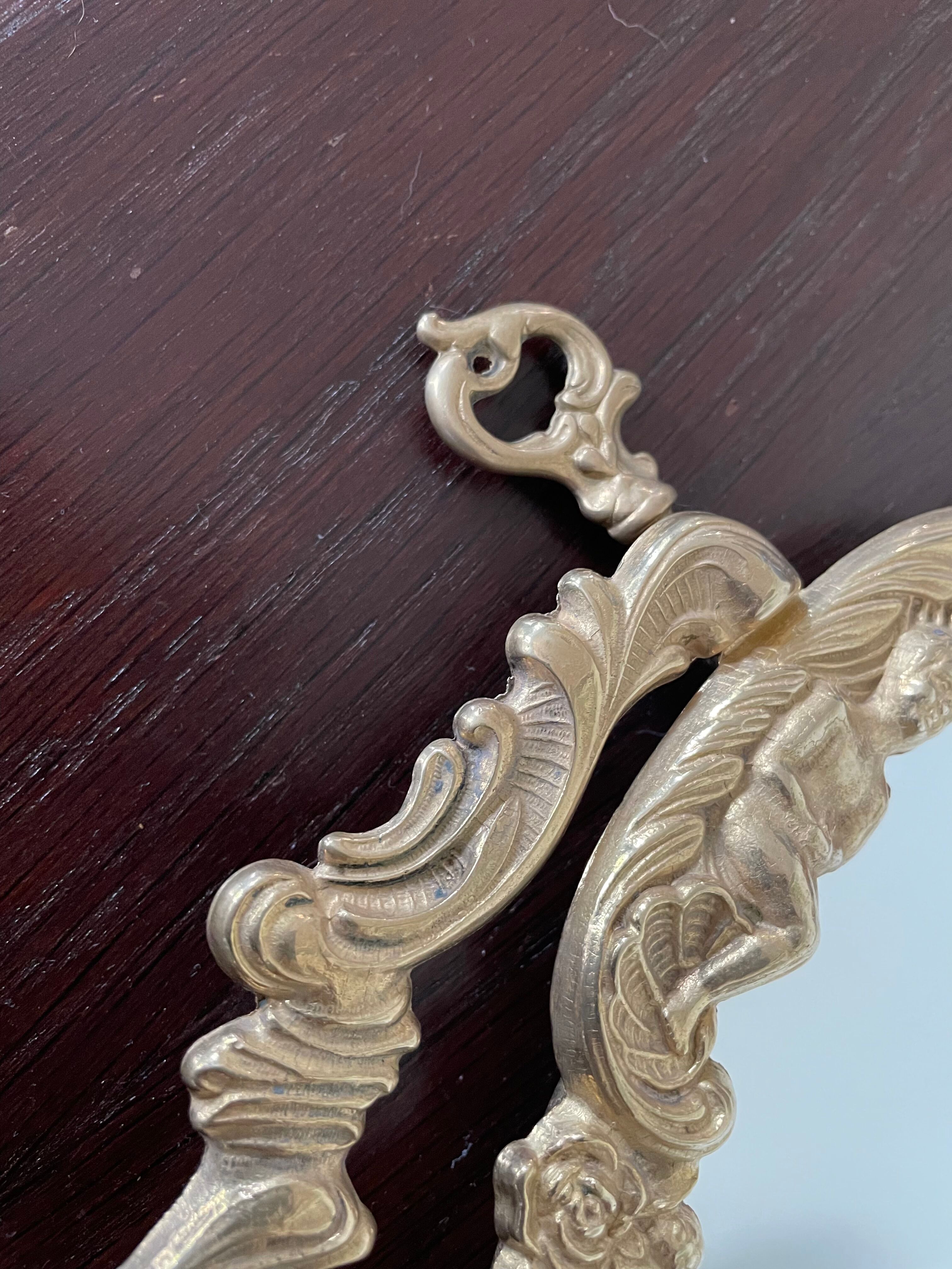 Psyche mirror in gilded bronze 34 X 31cm