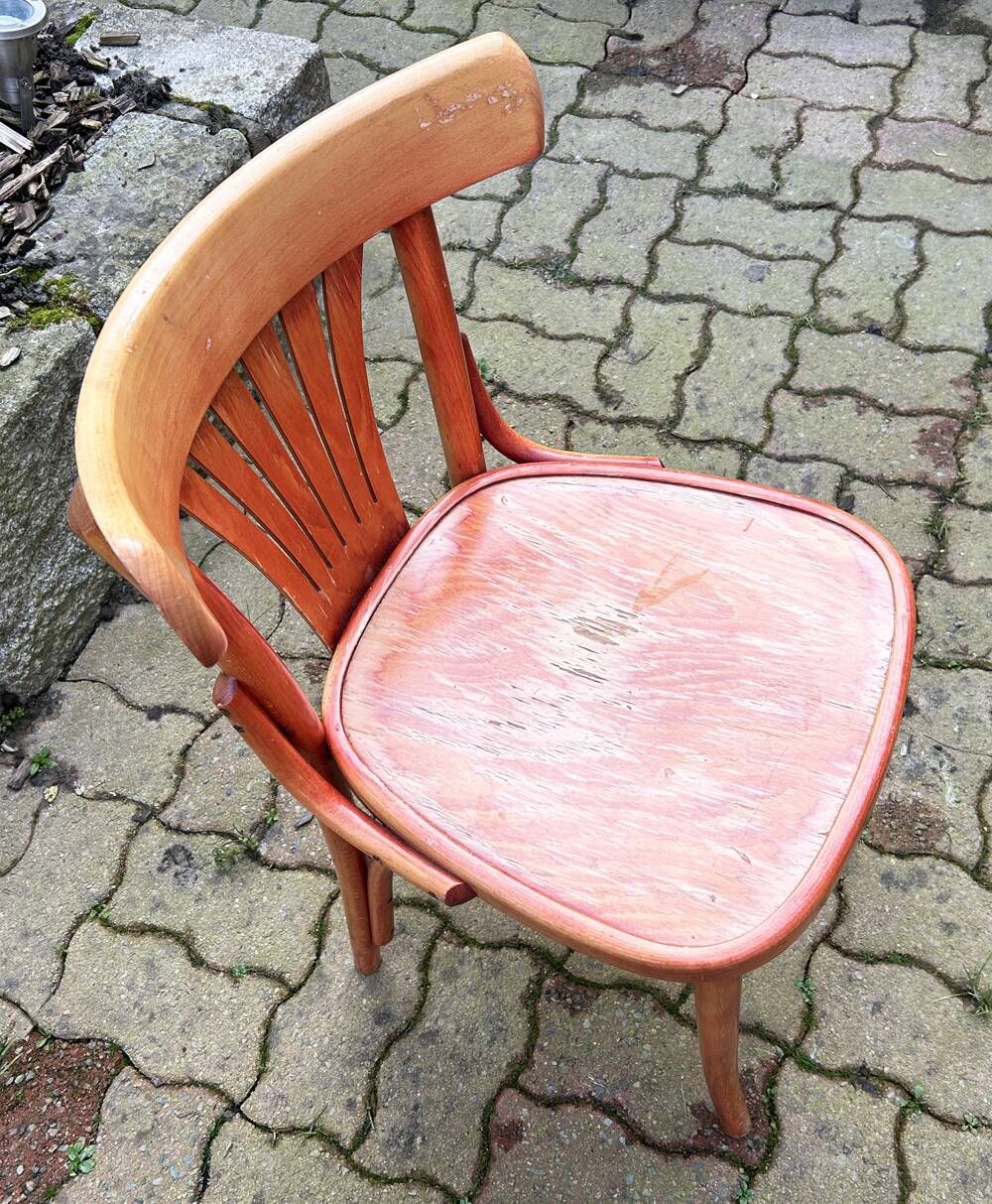 Set of 5 brasserie, bistro chairs, in their original condition, vintage, 1960s