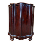 Curved corner buffet Napoleon III – Flamed mahogany and original marble