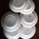 6 assiettes plates Digoin Sarregemines Marsac rouge Fleurs dorure