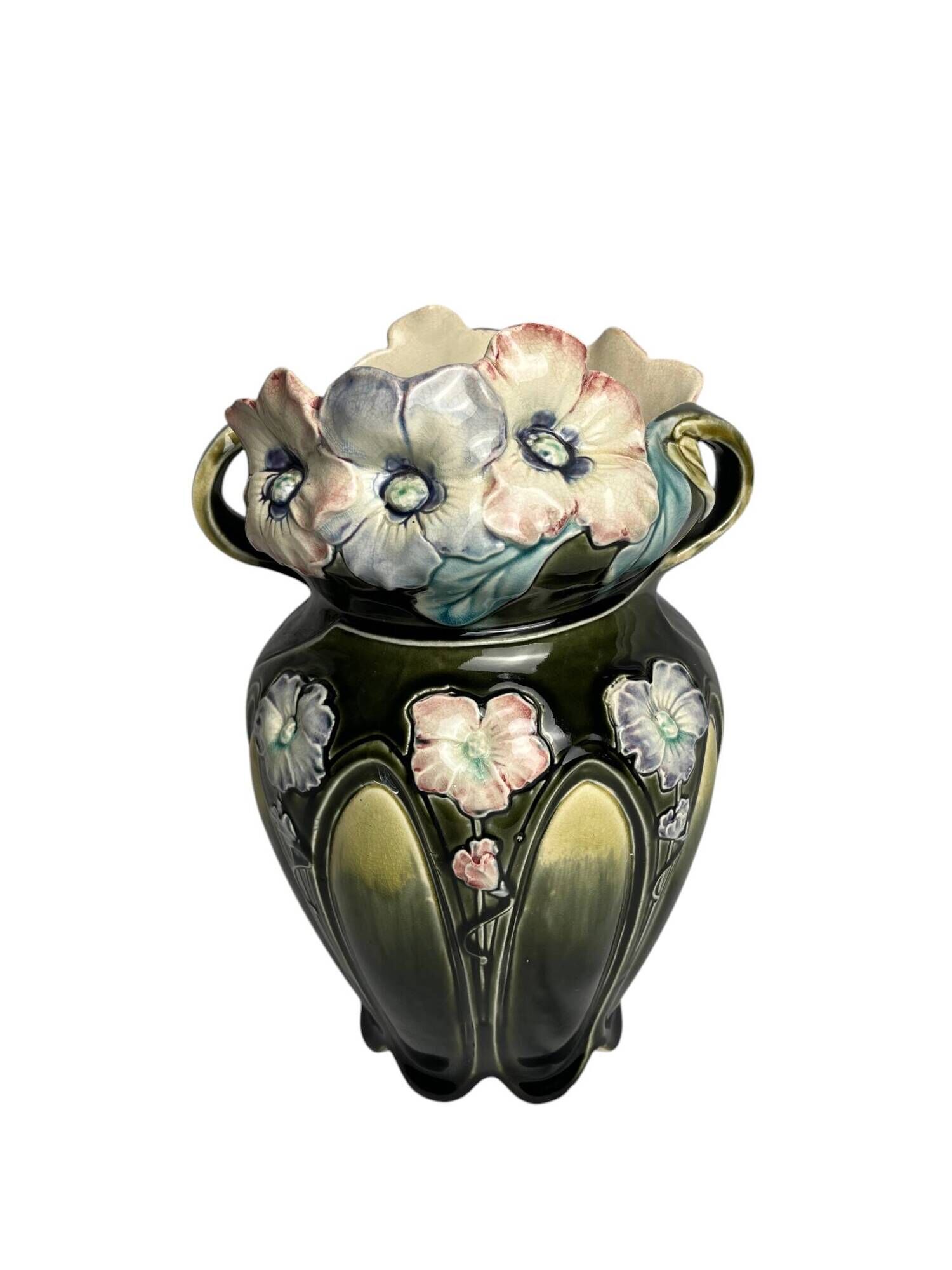 Art Nouveau, barbotine vase by Bruyn Fives-Lille around 1900