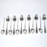 Set of 12 spoons in 800 Solid Silver Goldsmith Buttner Alsace 19th century 120gr