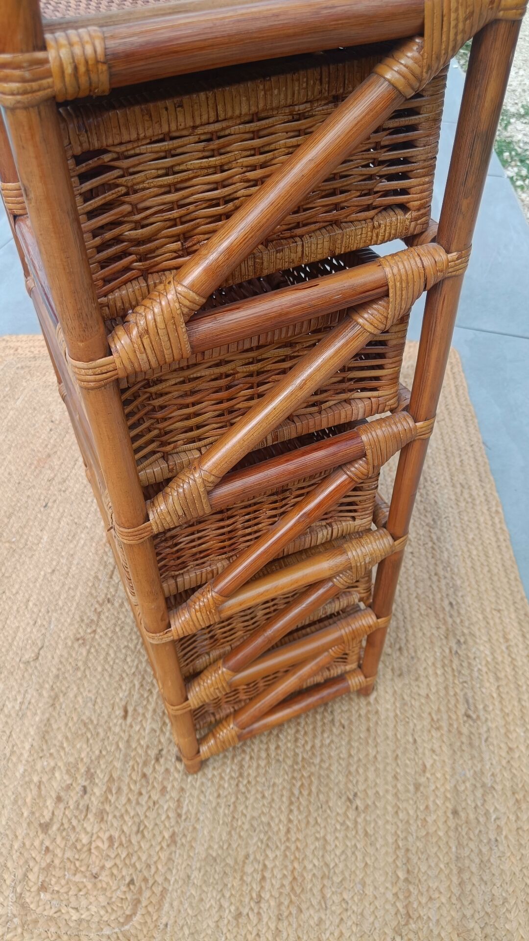 Chiffonnier commode en rotin