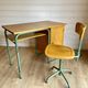 Vintage Stella 1950 school desk and swivel chair set