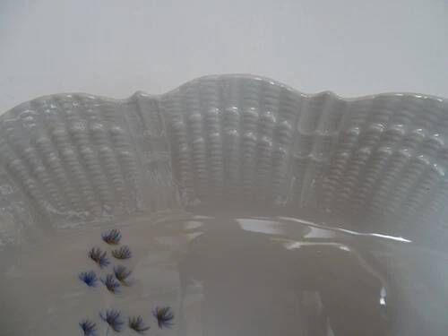 Fish plate limoges "corail la mer" porcelain a. giraud & cie sauviat