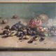 Still life with pomegranates and walnuts Oil painting on canvas signed, 1967, Italy
