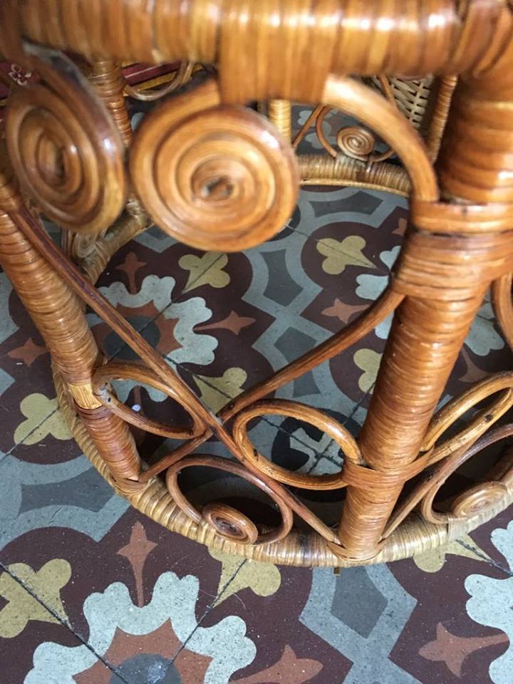 Stool bohemian peacock from the 70s