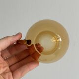 4 vintage amber glass cups