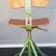 Vintage architect's workshop chair BAO green and chocolate leather