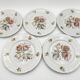Set of 5 flat plates in antique earthenware – Saint-Amand – "Anemone"