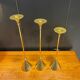 Set of 3 brass candlesticks, 1970