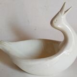 Empty pockets bird soap holder white ceramic Art-deco