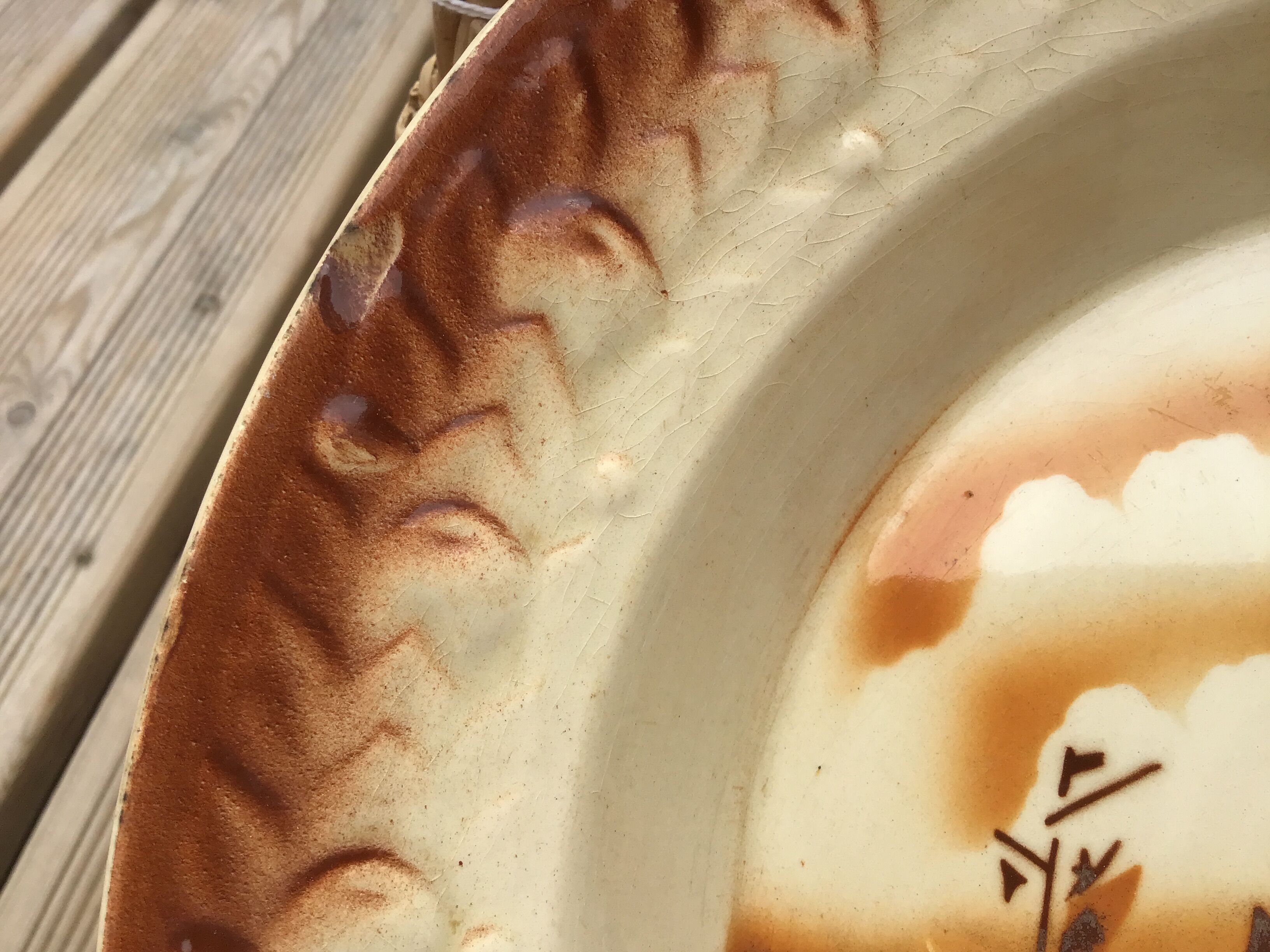 Flat decoration porcelain boat Moulin des loups