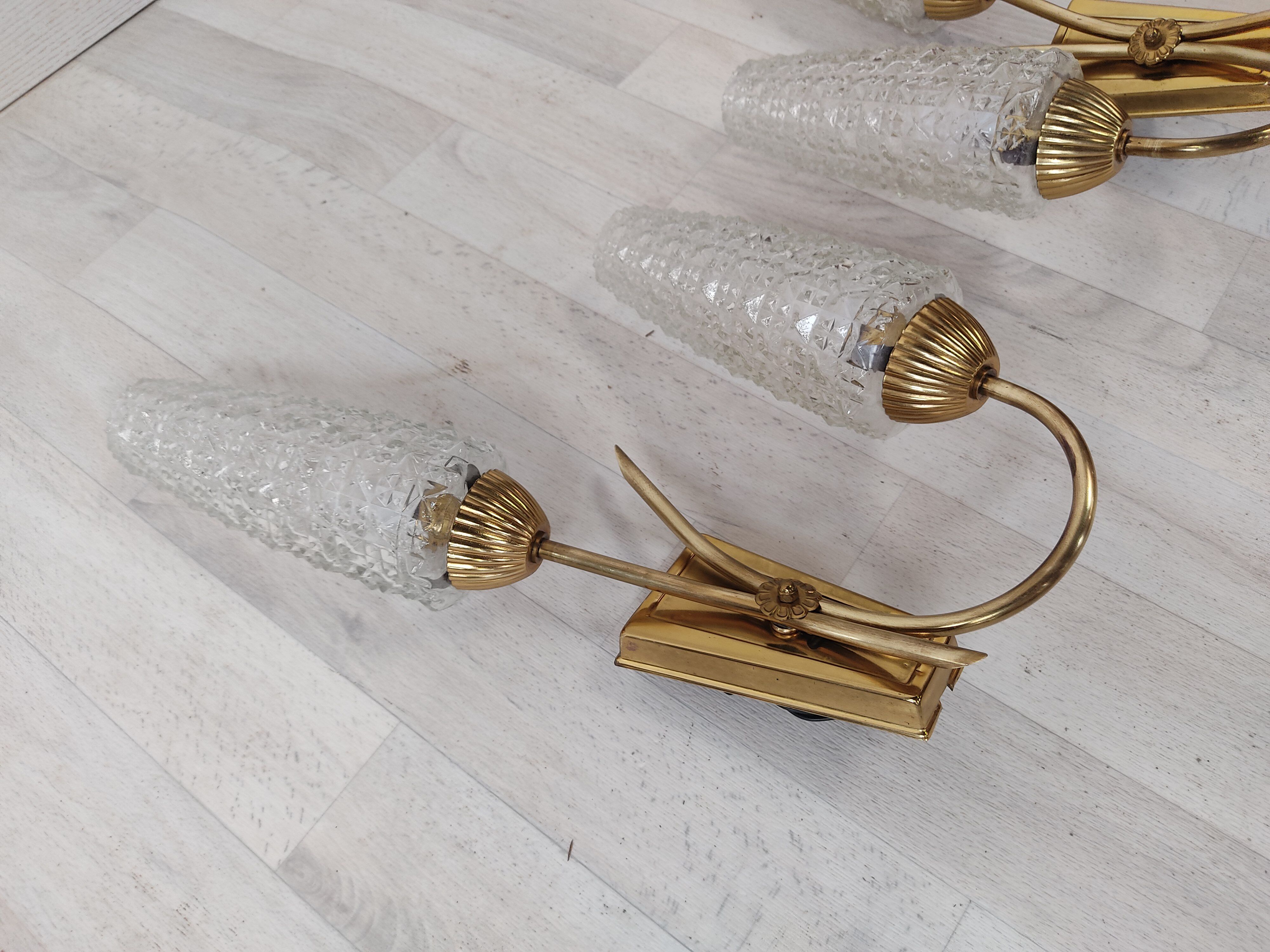 Pair of vintage brass wall light