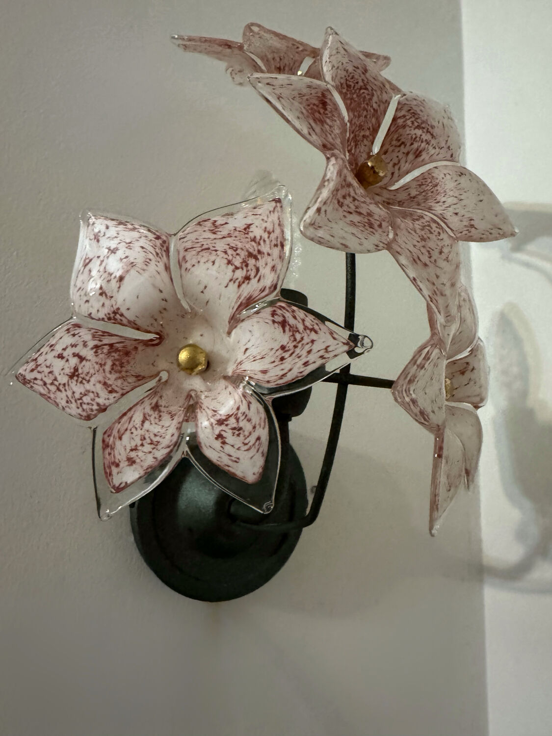 Murano floral wall lights from the 1970s