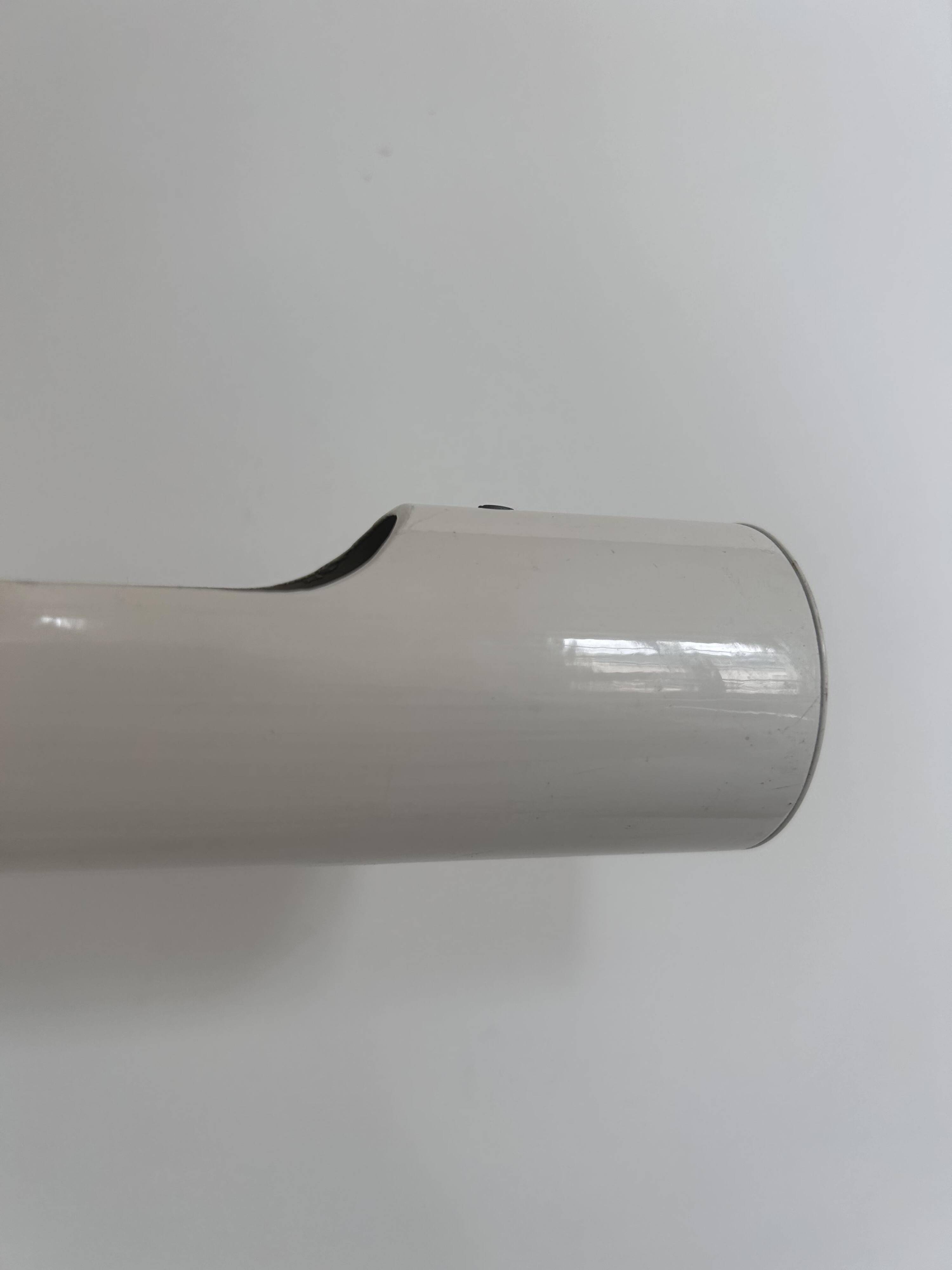 Vintage white lacquered metal tubular wall light, France 1970s