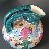 Iridescent porcelain vase with dandelion decoration, Amphora, Czechoslovakia, 1920.