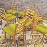 Set of 8 Scandinavian chairs from the 1970s