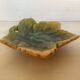 Ceramic leaf butter dish and its knife