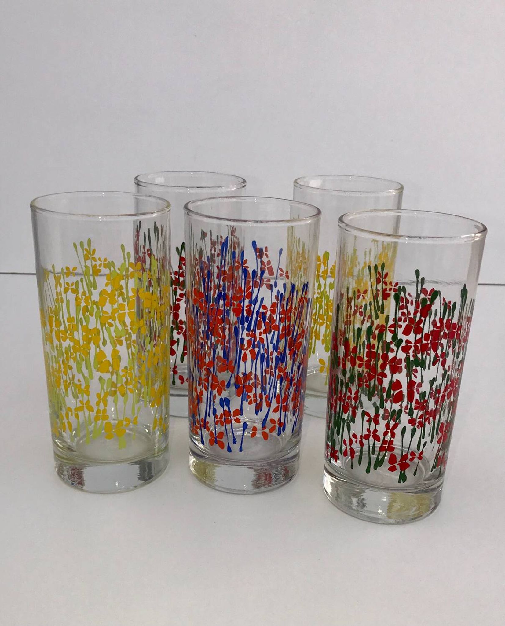Set of 5 antique glasses